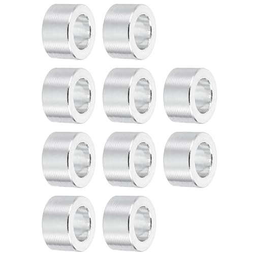 Image of TOP-VIGOR 10Pcs M3 Aluminum Spacer, 3.1mm ID x 5mm OD x 3mm Length Metal Spacer, Round Plain Finish Spacer Screw Standoff Bushing for M3 Screws Bolts and Rods