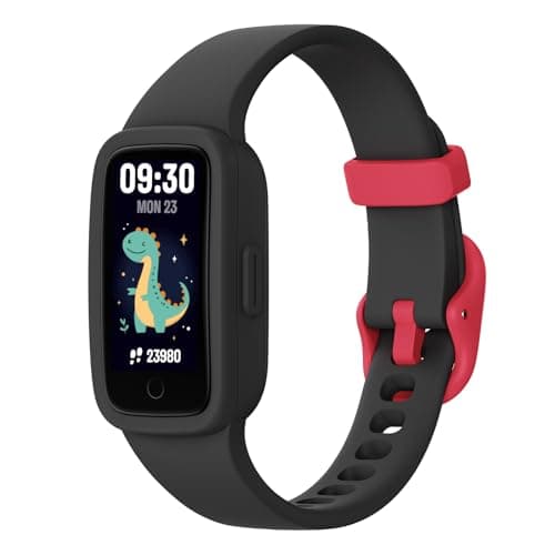 Image of BIGGERFIVE Vigor 3 Kids Fitness Tracker Watch, AMOLED Screen, No App or Phone Needed, 3ATM Waterproof, Heart Rate & Sleep Monitor, Pedometer & Step Counter Smart Watch for Boys Girls Ages 5-15 (Black)