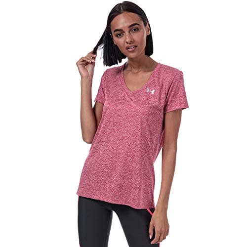 Image of Under Armour Women Tech Short Sleeve V - Twist, Ladies T Shirt Made of 4-Way Stretch Fabric, Ultra-light & Breathable Running Apparel