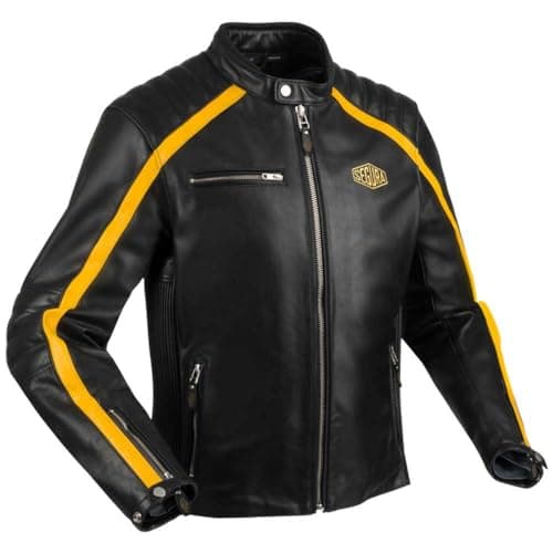 Image of SEGURA, Formula Leather Motorcycle Jacket, Black/Yellow, L