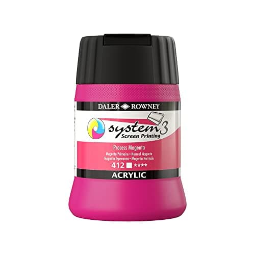Image of Daler-Rowney System3 Acrylic Screen Printing Ink, Plastic Pot, 8.45oz - 250 ml, Process Magenta