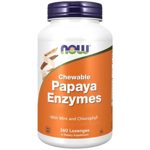 Image of Now Foods, Chewable Papaya Enzyme, 500mg, 360 chewable Tablets, Lab-Tested, Soy Free, Gluten Free, Non-GMO