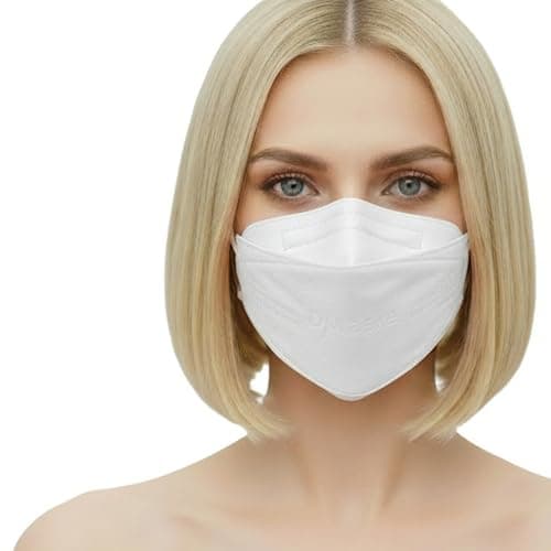 Image of kela 20 pieces white FFP2 Respirator Mask with Free Ear Loop Extension Made in Germany Climate Neutral Breathing Mask with Improved Breathability