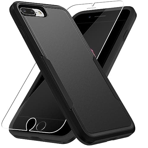 Image of Warsia for iPhone 7/8 Plus Case, with HD Screen Protector,[Military Grade Drop Tested] Heavy-Duty Tough Rugged Shockproof Protective Phone Case for iPhone 7/8 Plus 5.5”, Black