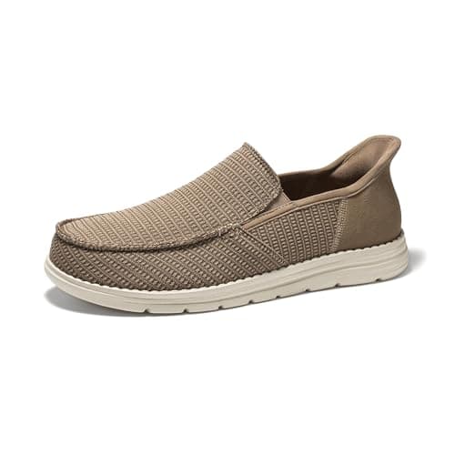 Image of Bruno Marc Men's Slip-on Loafers Casual Canvas Loafers Shoes for Men Comfort Shoes,Size 12,Sand,BMUMLS2519