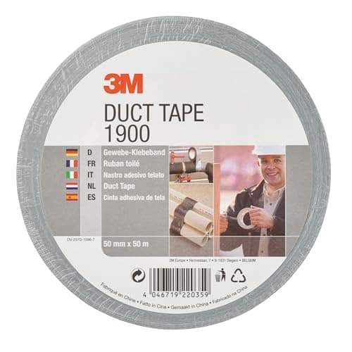 Image of 3M 1900 Value Duct Tape, Labelling And Sealing Jobs, Silver-Grey Duct Tape All Repairing, 50 mm X 50 M, 1 X Roll
