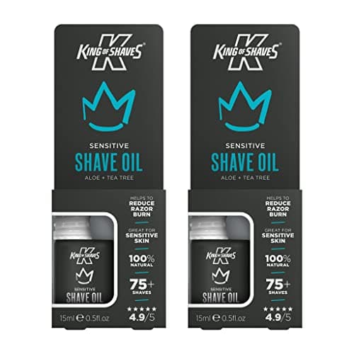 Image of King Of Shaves Sensitive Shaving Oil For Men, For A Close and Comfortable Shave, Suitable for All Skin Types, Shave Oil For Men 2x15ml