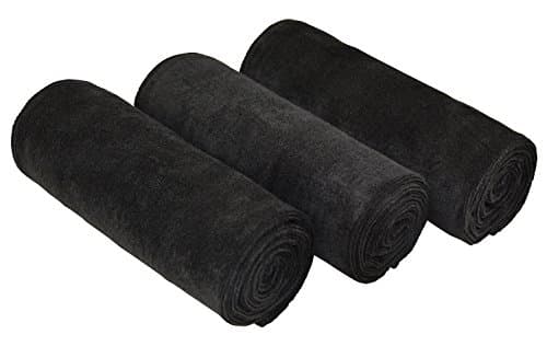 Image of MAYOUTH Microfibre Sports Towels Fast Drying & Absorbent Gym Towel Workout Sweat Towels for Gym Fitness,Yoga, Camping 3-Pack 40cm X80cm,Black