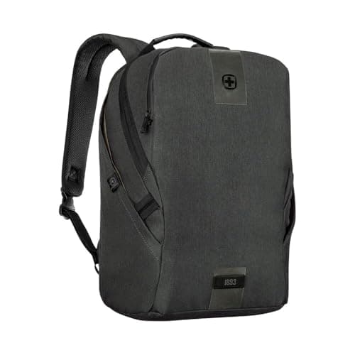 Image of Wenger MX ECO Light 16" Laptop Backpack, Recycled PET Fabric, Padded 16" Laptop & 10" Tablet Pockets, SmartOrg Organizer, Air‑Flow Back Padding, Water‑Repellent, Charcoal