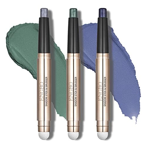 Image of CCbeauty 3 Pack Dual-Ended Eyeshadow Stick,High Pigmented Metallic Cream Shimmer Eye Shadow Stick,Waterproof Neutral to Deep Eyeshadow Pencil Crayon,Glitter Eyeliner Pen Prime Eye Makeup Smudger
