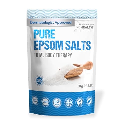 Image of The Intelligent Health Magnesium Sulphate Bath Salts Soak, Muscle Magnesium Epsom Salts for Bathing and Foot Soaking for Women & Men - 1kg Resealable Pouch