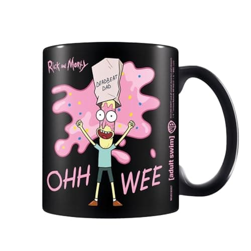 Image of Pyramid International Rick and Morty (Deadbeat Dad) Black Mug - 10Oz / 315Ml Ceramic Mug - One Size