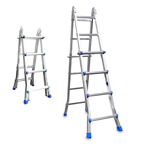 Image of StepIt 4.2m Multi-Purpose Combination Ladder, Stair Ladders for Decorating Light, Folding Extendable Ladders Transformer Step Ladder