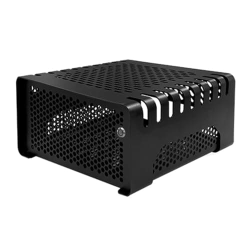 Image of GNURBDILFO Sleek Black Mini ITX Computer Case - Horizontal Desktop Novelty Case for Compact HTPC Setup