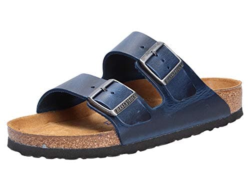 Image of Birkenstock Arizona SFB Blue Mules Oiled Leather Unisex Adults UK(5)