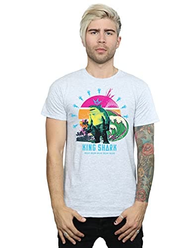 Image of DC Comics Men's The Suicide Squad King Shark T-Shirt Sport Grey XXXX-Large