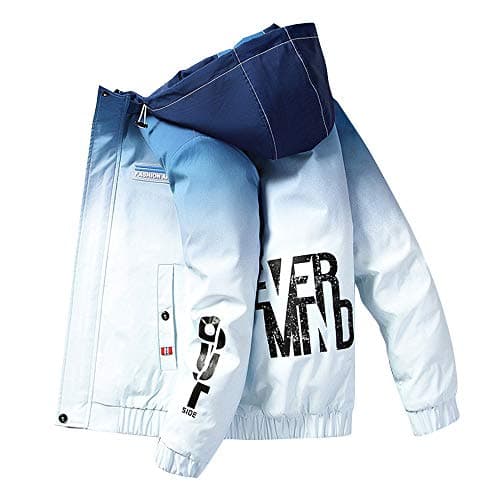 Image of ENEN Padded Jacket Men's Hooded Jacket Thick Ultrawarm Winter Coat Windproof Outerwear - Microfibre Filler - for Winter Travelling, Walking, Ski Jacket (Blue,L)