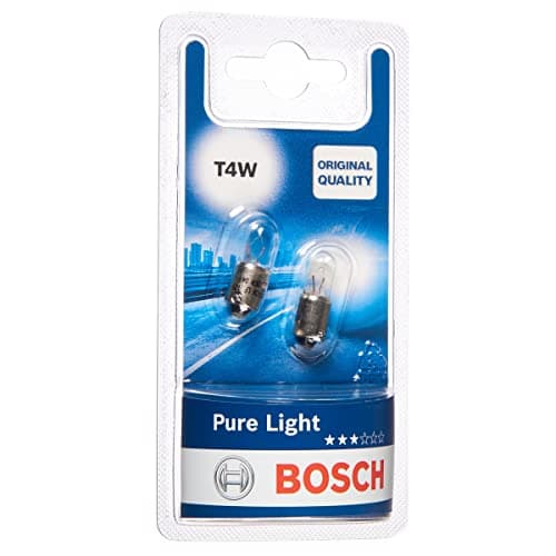 Image of Bosch T4W (233) Pure Light Halogen Headlight Bulbs, 12 V 4 W, Original Quality - Socket Type BA9s - Pack of 2 Replacement Car Light Bulbs