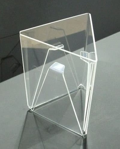 Image of Pos Display Shop 1/3rd A4 (NOT A4) Multi Sided 3 Sided Menu Price List Sign Holder Table Talker - Clear Acrylic - PDS8058