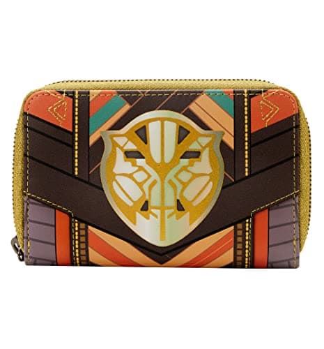 Image of Loungefly Marvel Black Panther Okoye Cosplay Zip Around Wallet Brown