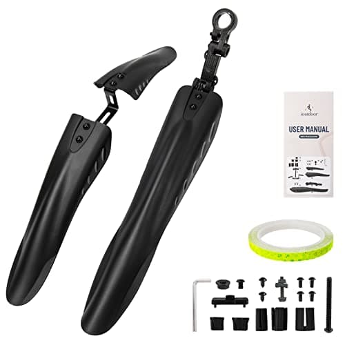 Image of ioutdoor Bike Mudguard Set for 24/26/27.5/28 inch,Adjustable Bike Fenders Set Front & Rear Mud Guard,Universal Bicycle Mudguards Thicken Widen for MTB Road Bike(Black)