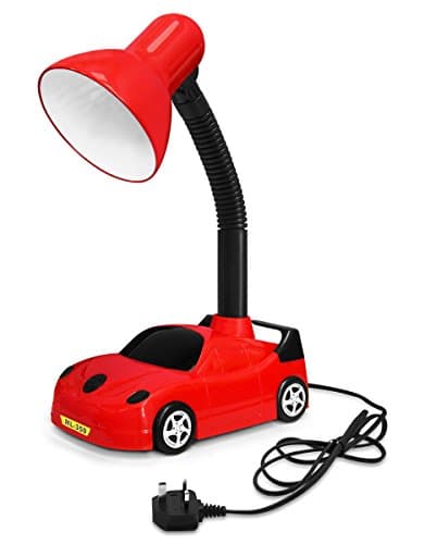 Image of Racing Car Desk Lamp Flexible Red and Black with LED Golf Ball Bulb 4w