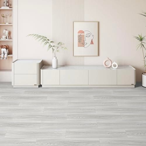 Image of Vinyl Flooring Self Adhesive Floor Plank Tile Peel and Stick on Floor Tiles Wood Effect Waterproof for Bathroom Kitchen White Wooden Flooring 15X90cm 10pcs (1.35m²)