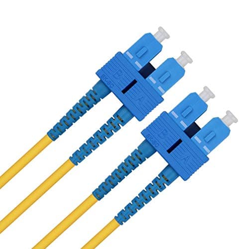 Image of Ipolex SC to SC Fiber Patch Cable Single Mode, 1G/10GB OS2, 1m, Duplex 9/125μm, LSZH, for SMF SFP/SFP+ Transceivers