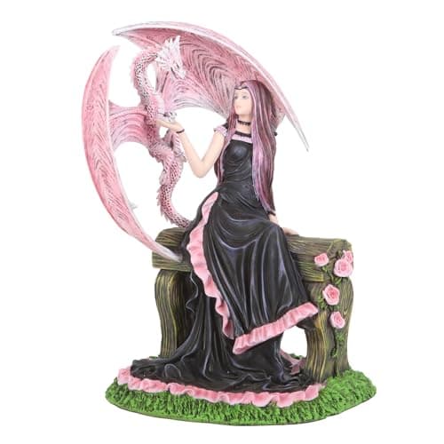 Image of Something Different Wholesale Anne Stokes Dragon Ornament - Enchanting Pink Dragon Figurine, Fantasy Art Collectible for Magical Realms Decor, Symbol of Protection