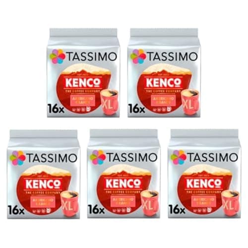Image of Tassimo Kenco Americano Grande XL Coffee Pods x16 (Pack of 5, Total 80 Drinks)