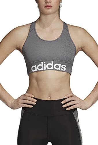 Image of Adidas Women Design 2 Move Logo Bra - Black Melange/White, Small