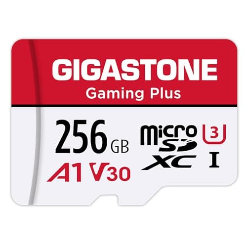 Image of GIGASTONE 256GB Gaming Plus Series Memory Card Speed Up to 100MB/s for Nintendo-Switch 1, Game Console, 4K Video A1 V30 U3 MicroSDXC with SD Adapter