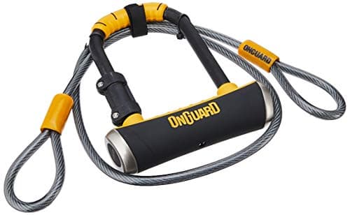 Image of OnGuard Pitbull Mini DT-8008 Bike Lock, Keyed Shackle Locks, High Security & Reliable, Lock With Co-Moulded Crossbar, Locks Shackle On Four Sides, Hardened Steel Cycle Lock, Black, 9.0x14.0 cm