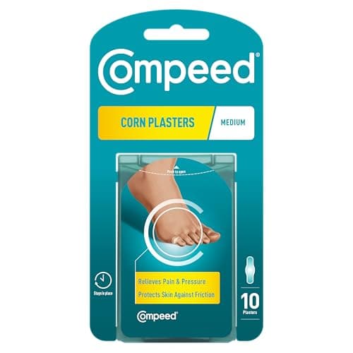Image of Compeed Corn Medium Size Plasters, 10 Hydrocolloid Plasters, Foot Care, Fast Natural Corn Removal, Dimensions: 1.7 cm x 6.0 cm