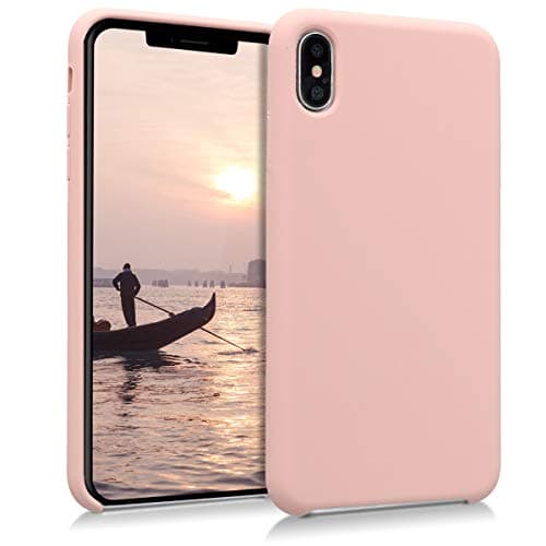 Image of kwmobile Case for Apple iPhone XS Max Case - Soft Cover - Shockproof Silicone - Wireless Charging Dusty Pink