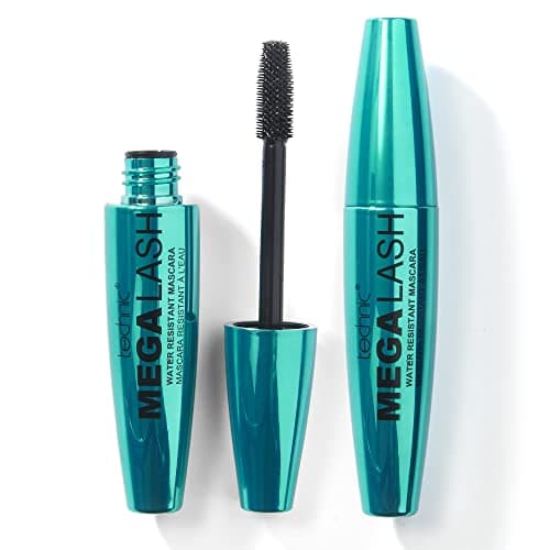 Image of Technic Mega Lash Waterproof Mascara Duo - Pack of 2 - Ultrasonic Black, Waterproof & Eyelash-Building Formula for Smudgeproof, Voluminous Glamour Eyelashes - Vegan - 2 x 12 ml