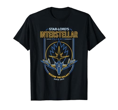 Image of Marvel Guardians of the Galaxy Star-Lord Flight T-Shirt, Men, Black, Small