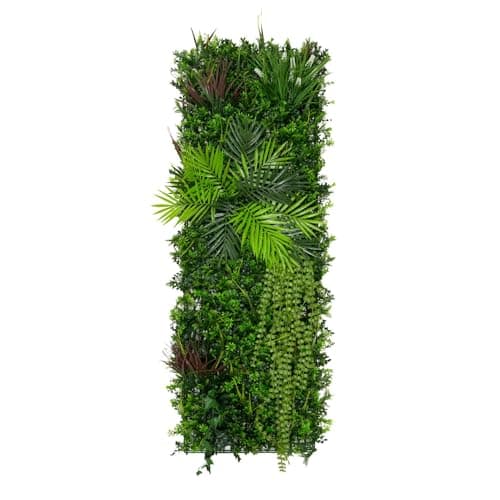 Image of Artificial Plant Wall Panel 50 x 150cm Alina Living Foliage Greenery Tiles Indoor Outdoor Weather & UV Resistant Grass Fence Faux Hedge Privacy Backdrop Garden Home Décor Snap & Lock Fixings Included