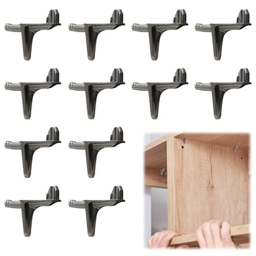 Image of 12 Shelf Support Pins Nickel Plated 3mm Set, Heavy Duty Metal Peg Shelving Studs for Bookcases Cupboard Cabinets and Furniture Kitchen Shelves Steel Brackets for Secure Shelf Fitting