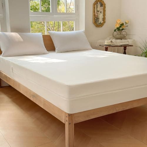 Image of Bed Bug Proof Protector Mattress Encasement Cover – Fully Zipped Anti-Allergy & Dust Mite Mattress Protection, Soft & Breathable King Size 150x200+20cm (White)