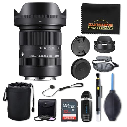Image of Sigma 18-50mm f2.8 DC DN Contemporary Lens for Sony E with Sunshine Photo Deluxe Bundle - 4 Years USA Manufacturer Warranty