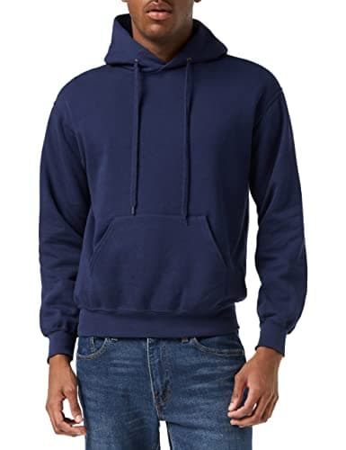Image of Fruit of the Loom Men's Classic Hooded Sweatshirt, Navy, Small