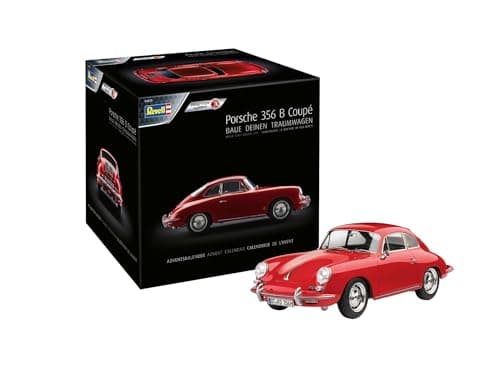 Image of Revell 01029 Porsche 356 B Advent Calendar (18+), 1:16 Plastic Model Kit (easy-click) w/Tools, Accessories & Paints