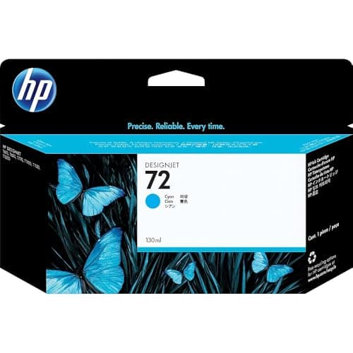 Image of HP 72 C9371A Cyan 130-ml Genuine HP DesignJet Ink Cartridge with HP Ink, for T2300 eMFP, T1300, T1200, T1120, T1100, T1100 MFP, T795, T790, T770, T620, T610 & T600 Large Format Plotter Printers