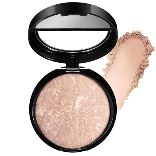 Image of Colour Correcting Powder Foundation, Long-lasting 24H Wear, Shimmer Brick Pressed Bronzer, Medium to Full Coverage, Transfer, Water & Sweat Resistant, New Formula (#03 Light Beige)