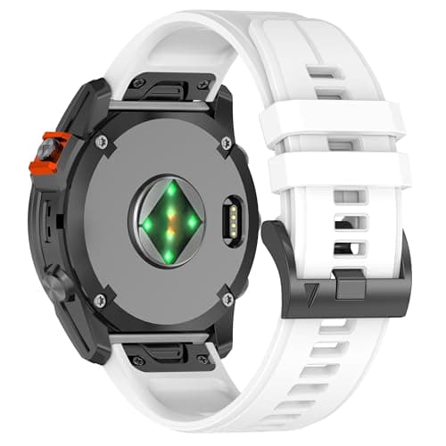Image of Compatible With Garmin Fenix 8 43mm Silicone Watch strap Fenix 7S pro/Fenix 6S Pro/Fenix 5S Plus,Quick fit 20mm Replacement Strap for Descent Mk3i 43mm/Mk2s/Approach S70 42mm (White)