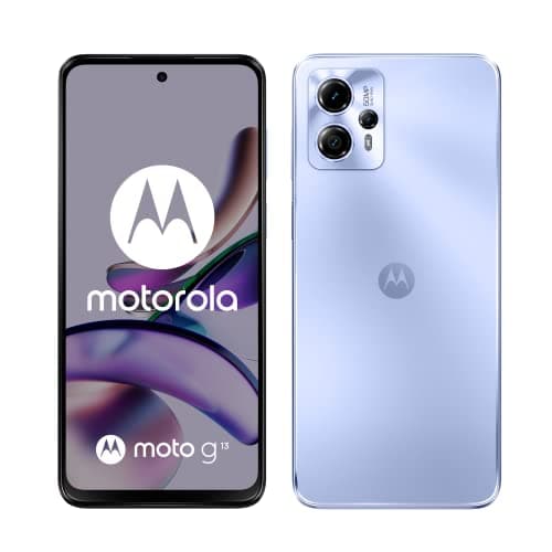 Image of Motorola Moto (g13, 6.5 Inch 90 Hz HD+ Display, 50 MP Quad Pixel Camera, Dolby Atmos Stereo Speakers, 5000 mAh Battery, TurboPower Charging, 4/128 GB, Dual SIM), Lavender Blue