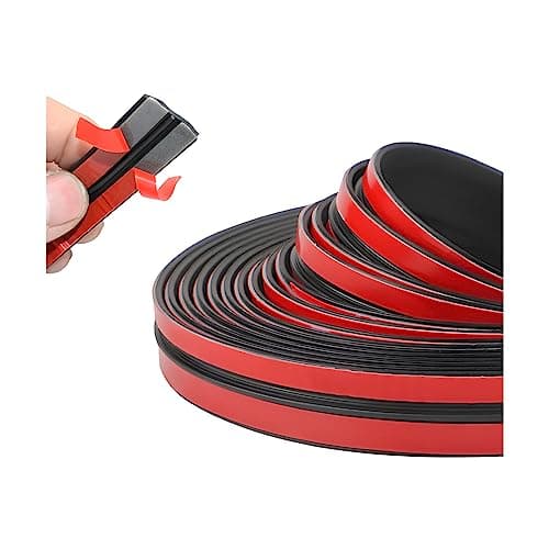 Image of CGEAMDY 2 Pieces Car Weather Stripping with Adhesives, Rubber Seal Strip for Front Rear Windshield, Soundproof Dustproof Waterproof Trim Cover, T Shape Automotive Door Sealing Strip for Vehicle