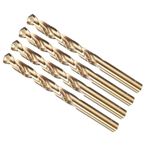 Image of METALLIXITY Drill Bit (10mm) 4Pcs, M35 Cobalt High-Speed Steel Straight Shank Spiral Flute 135°Point Tip Gold for Stainless Steel Iron Copper Aluminum Hard Metal