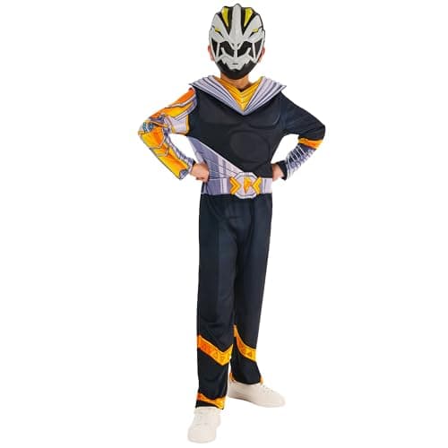 Image of Rubies Official Power Rangers Cosmic Fury Black Ranger Costume, Childrens Fancy Dress, Size Age 5-6 Halloween